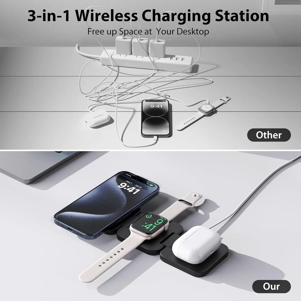 FoldCharge™ 3-in-1 Wireless Charging Station